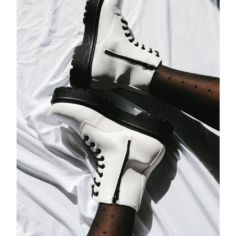 🚨The Seattle// white platform combat boot - Picture 12 of 12